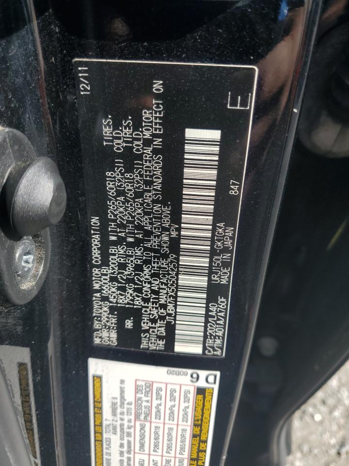 2012 Lexus Gx 460 VIN: JTJBM7FX5C5042579 Lot: 91510415