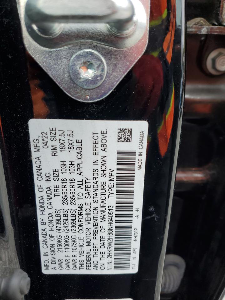 2022 Honda Cr-V Exl VIN: 2HKRW2H88NH640513 Lot: 92072415
