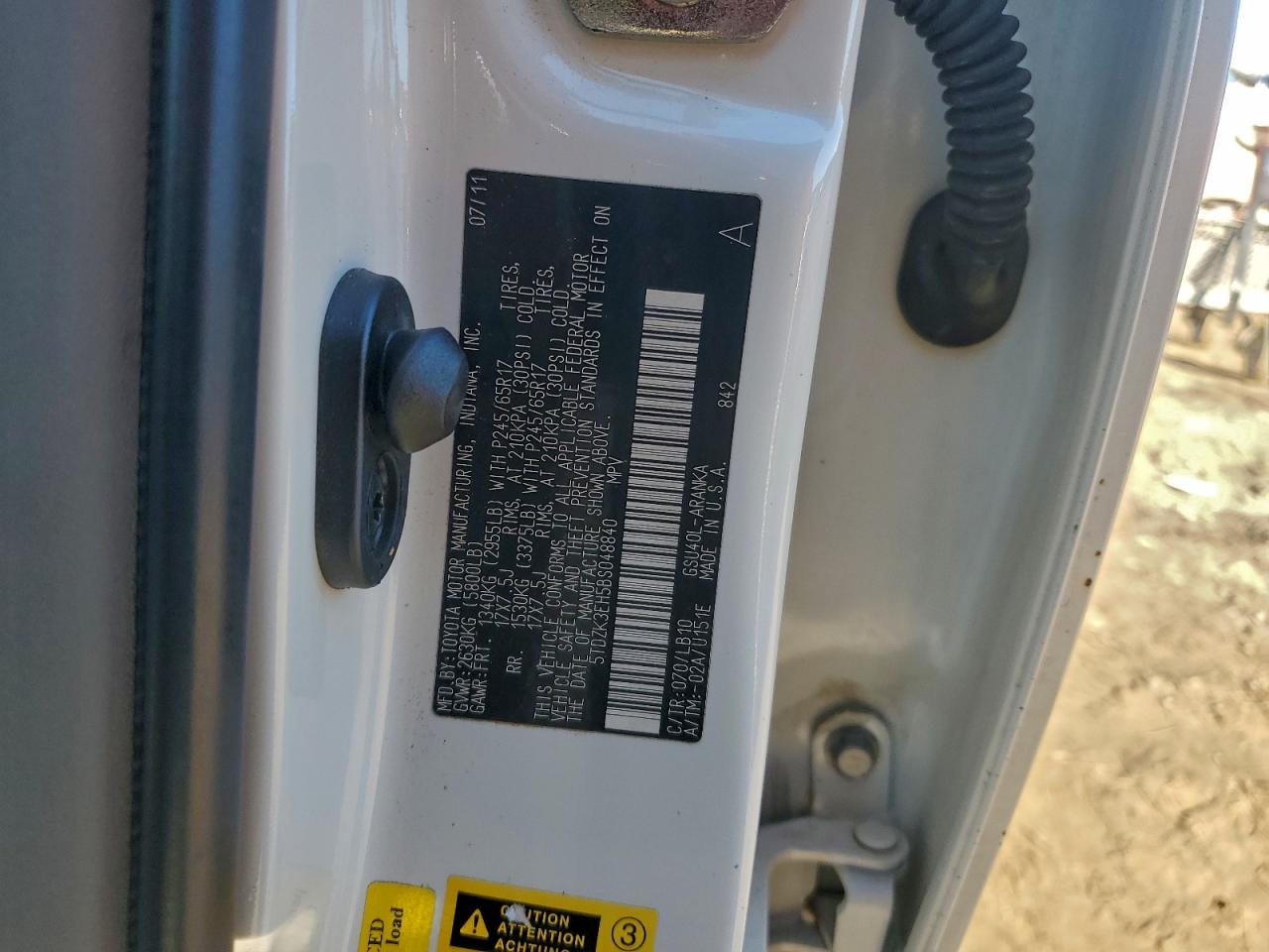 2011 Toyota Highlander Base VIN: 5TDZK3EH5BS048840 Lot: 92499355