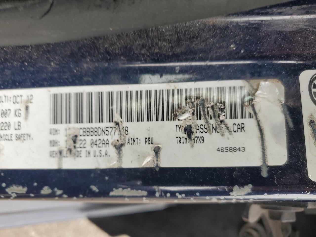 2013 Chrysler 200 Touring VIN: 1C3CCBBB8DN577788 Lot: 93724015