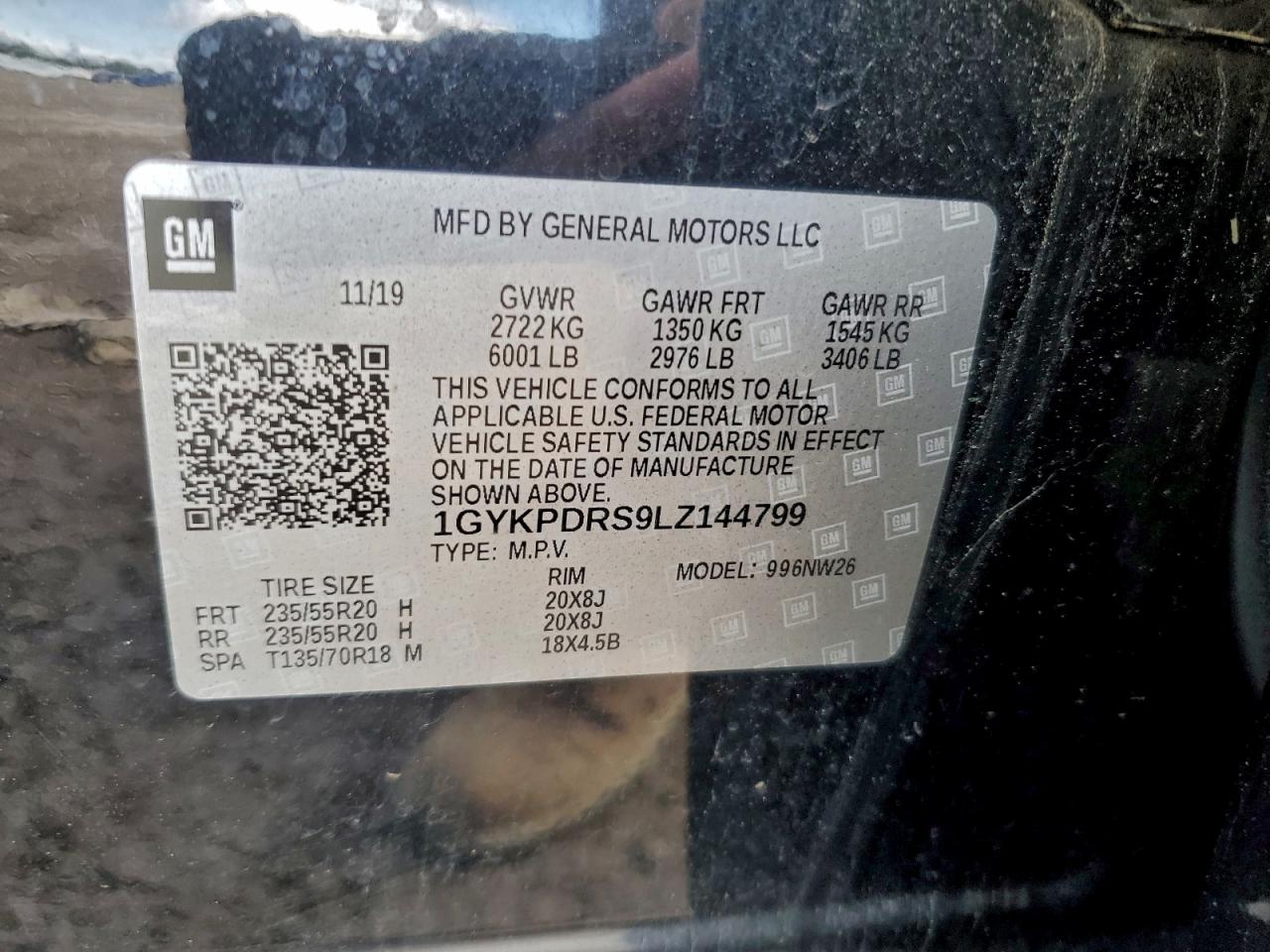 2020 Cadillac Xt6 Premium Luxury VIN: 1GYKPDRS9LZ144799 Lot: 93319575