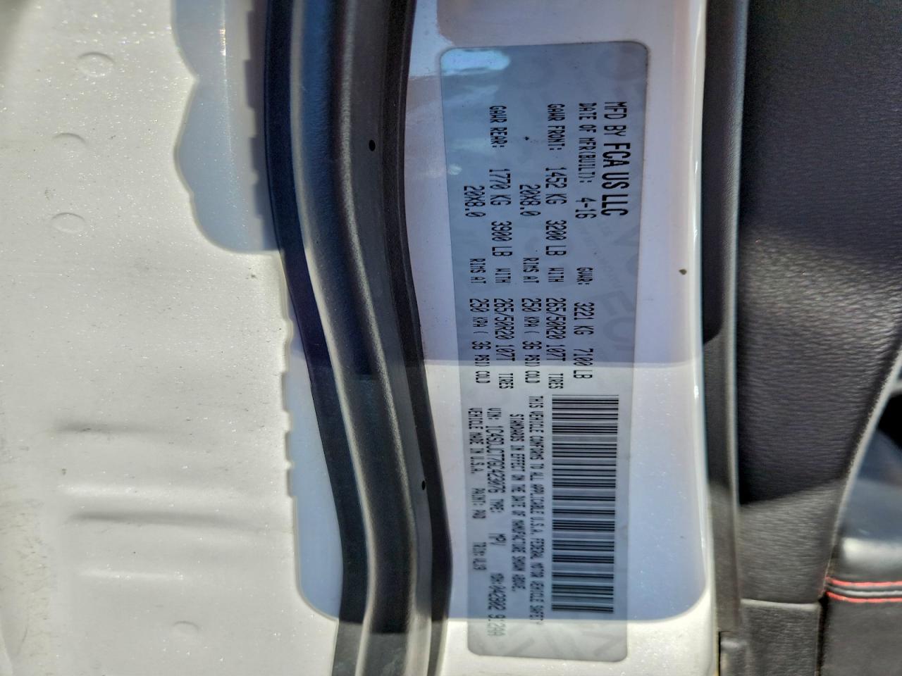 2016 Dodge Durango R/T VIN: 1C4SDJCT7GC423076 Lot: 94160395