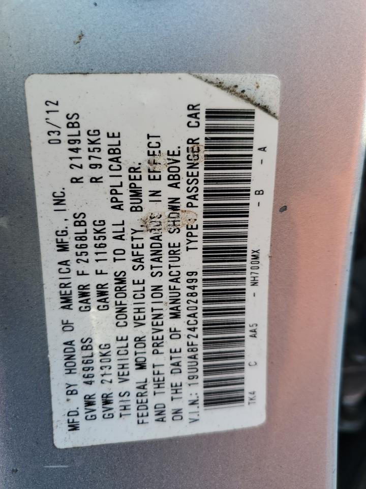 2012 Acura Tl VIN: 19UUA8F24CA028499 Lot: 92032025