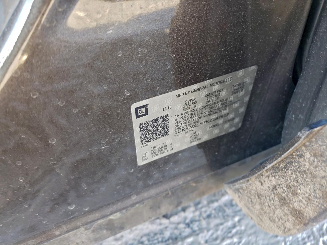 2019 GMC Acadia Denali VIN: 1GKKNXLS7KZ187613 Lot: 94365005