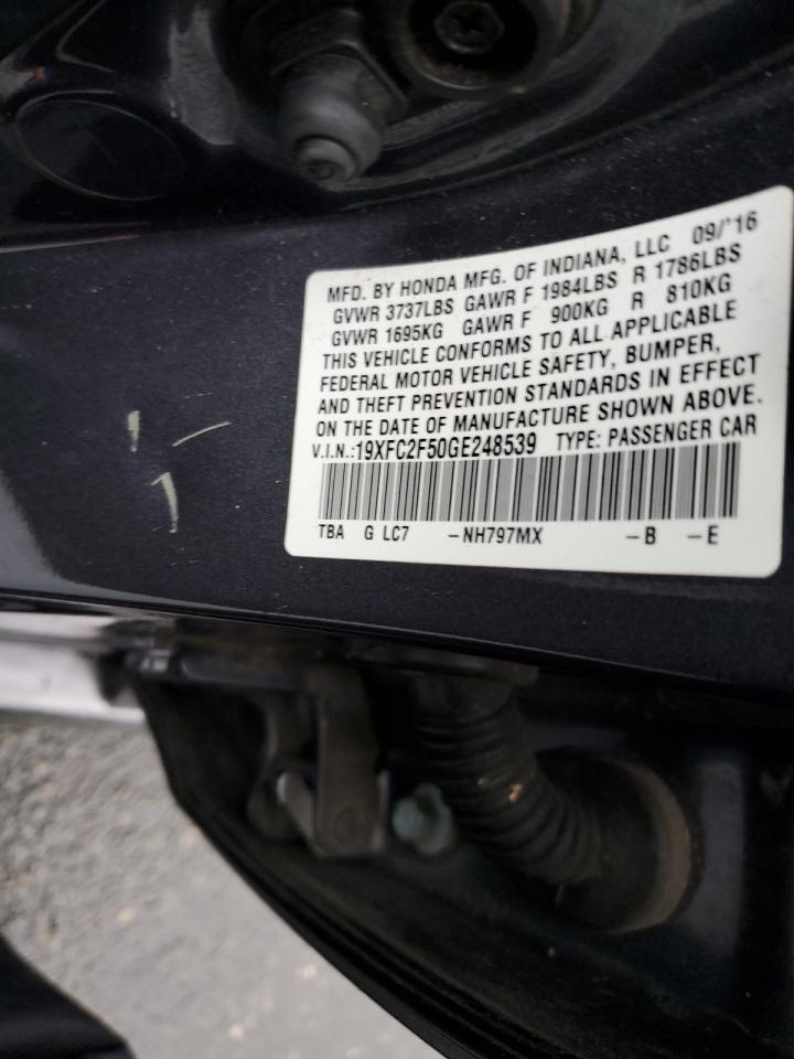 2016 Honda Civic Lx VIN: 19XFC2F50GE248539 Lot: 93248565