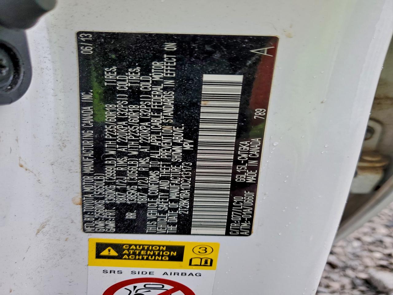 2013 Lexus Rx 350 Base VIN: 2T2BK1BA1DC213173 Lot: 93081645