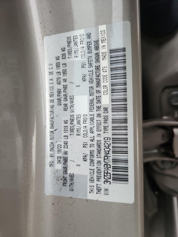 2024 Mazda 3 Select Sport VIN: 3MZBPABM7RM404219 Lot: 91063135