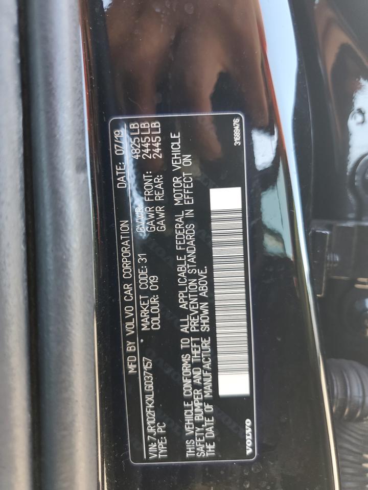 2020 Volvo S60 T5 Momentum VIN: 7JR102FKXLG03715 Lot: 91434355