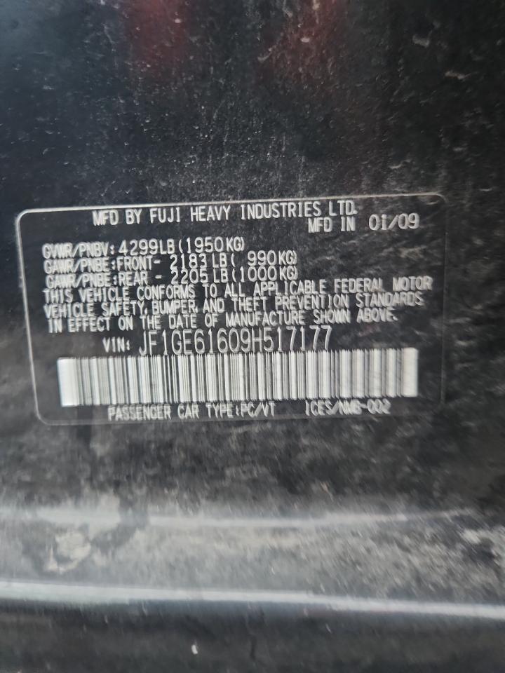 2009 Subaru Impreza 2.5I VIN: JF1GE61609H517177 Lot: 92427145