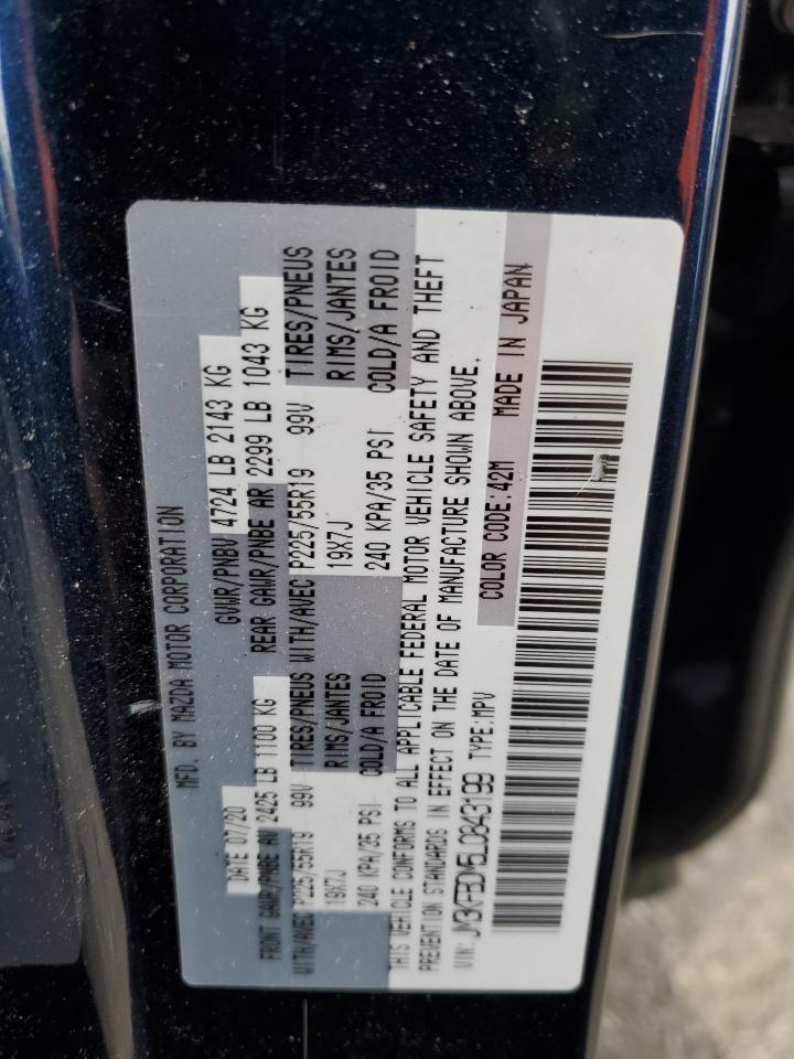 2020 Mazda Cx-5 Grand Touring VIN: JM3KFBDM5L0843199 Lot: 92019045