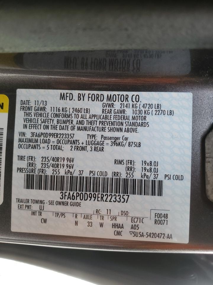 2014 Ford Fusion Titanium VIN: 3FA6P0D99ER223357 Lot: 92034375