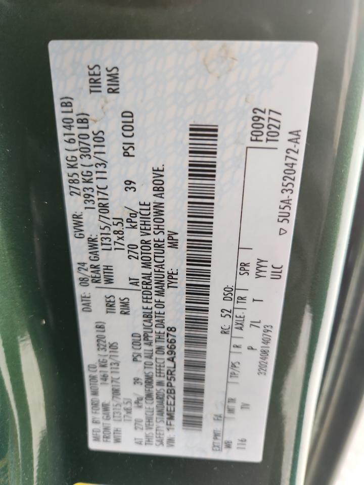 2024 Ford Bronco Wildtrak VIN: 1FMEE2BP5RLA96678 Lot: 93147295