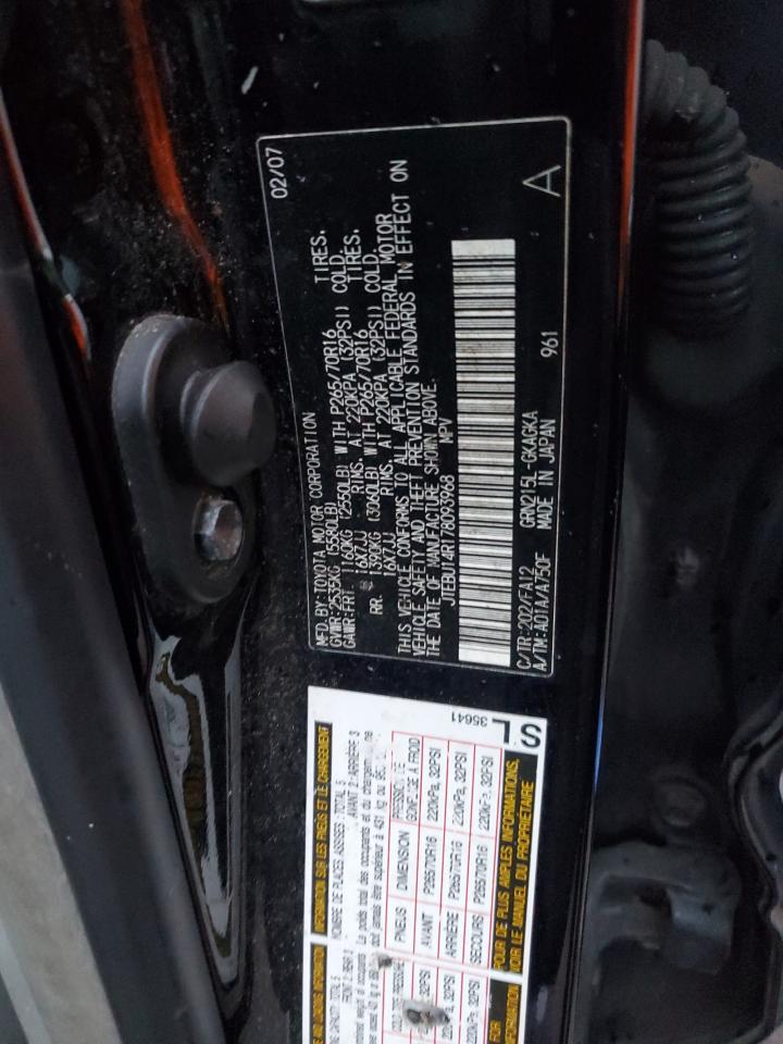 2007 Toyota 4Runner Sr5 VIN: JTEBU14R178093968 Lot: 82672385