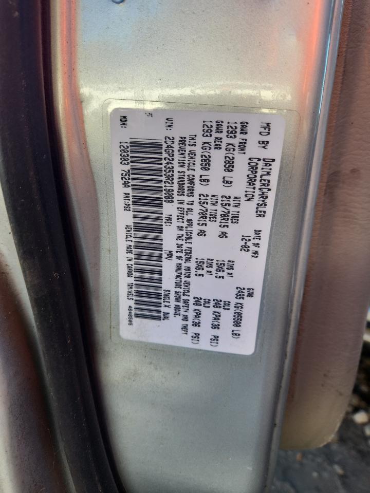 2003 Dodge Grand Caravan Se VIN: 2D4GP24353R219088 Lot: 90503615