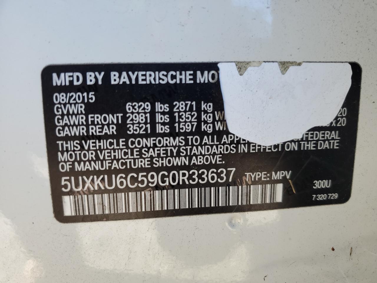 2016 BMW X6 xDrive50I VIN: 5UXKU6C59G0R33637 Lot: 91048325