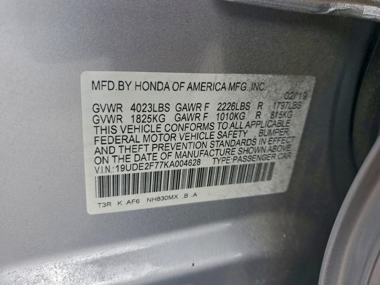 2019 Acura Ilx Premium VIN: 19UDE2F77KA004628 Lot: 94353065