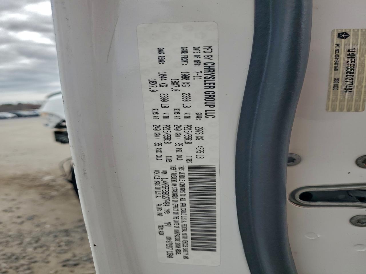 2011 Jeep Compass Limited VIN: 1J4NF5FB5BD277484 Lot: 93297905