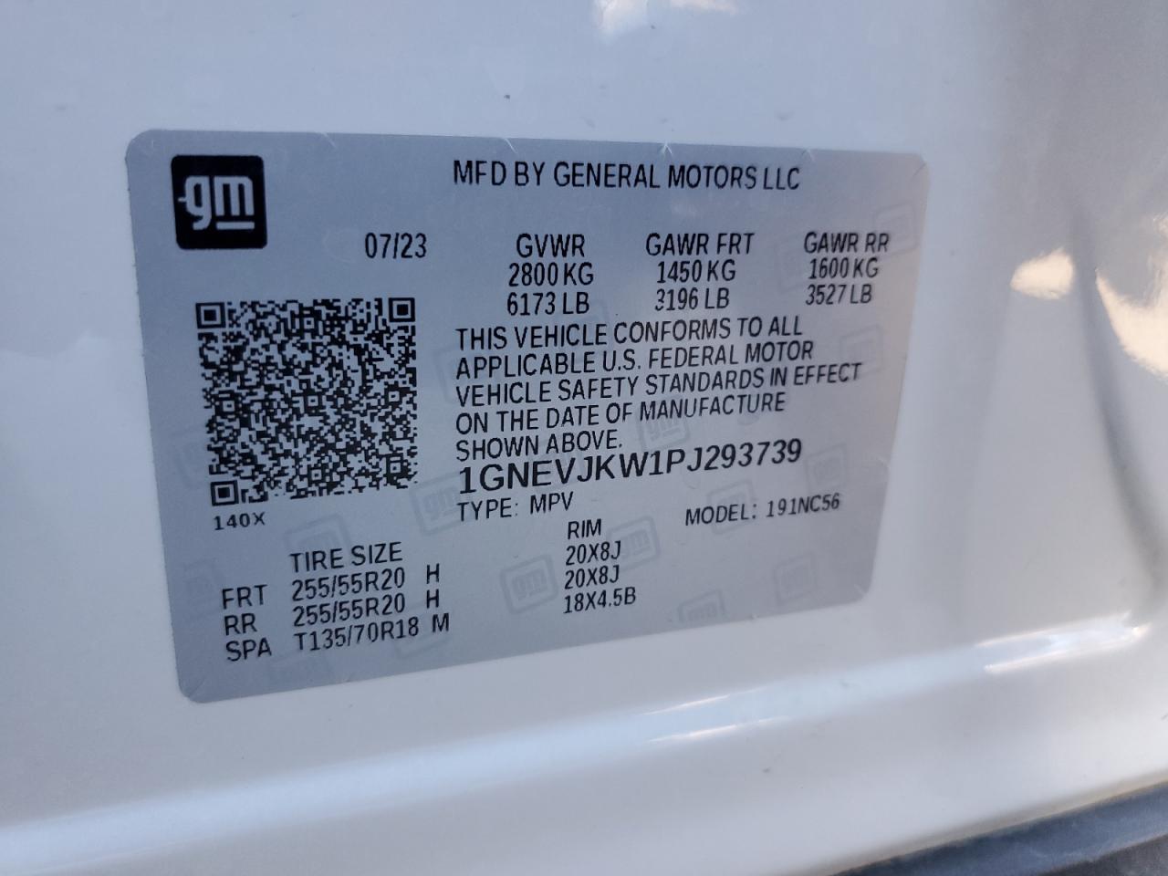 2023 Chevrolet Traverse Rs VIN: 1GNEVJKW1PJ293739 Lot: 91527395