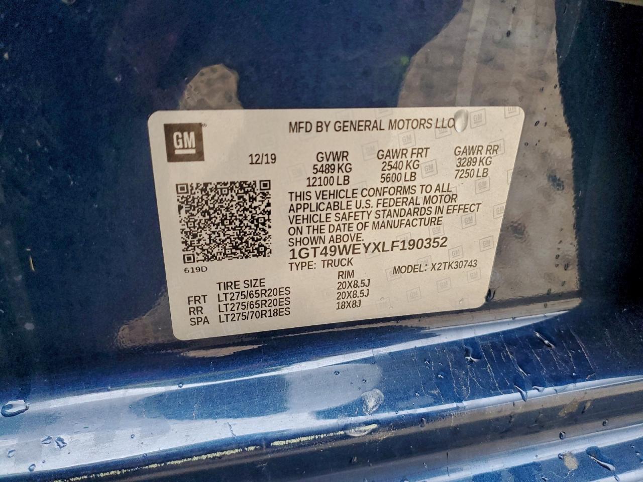 2020 GMC Sierra K3500 Denali VIN: 1GT49WEYXLF190352 Lot: 91990325
