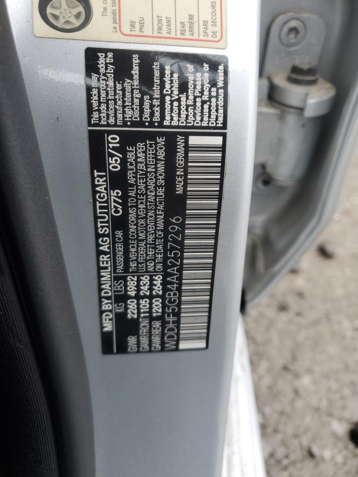 2010 Mercedes-Benz E 350 VIN: WDDHF5GB4AA257296 Lot: 93148655