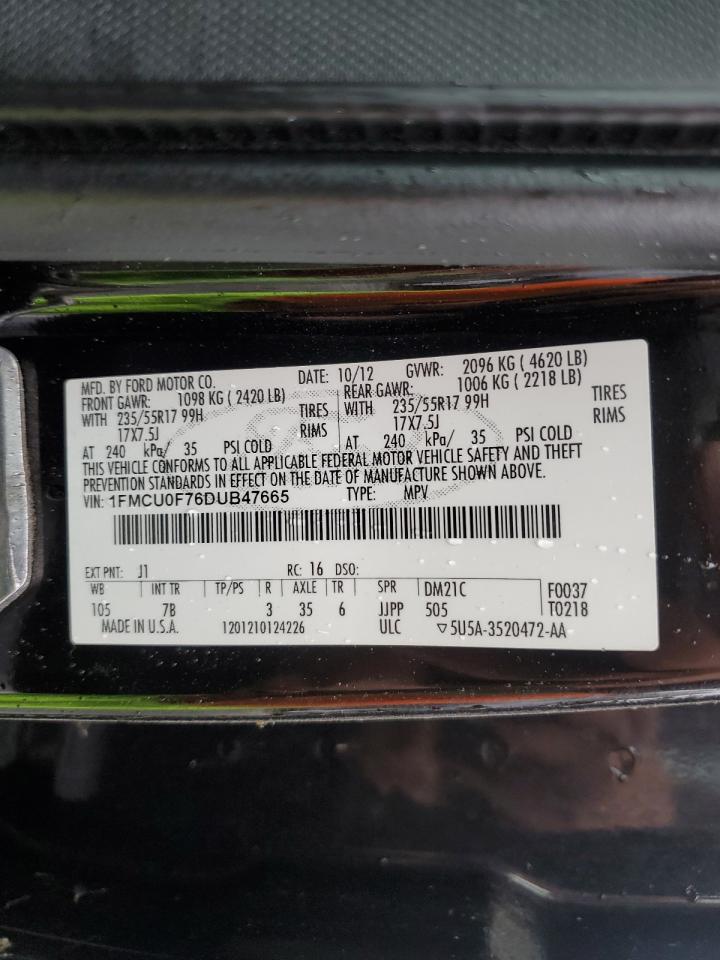 2013 Ford Escape S VIN: 1FMCU0F76DUB47665 Lot: 92853965