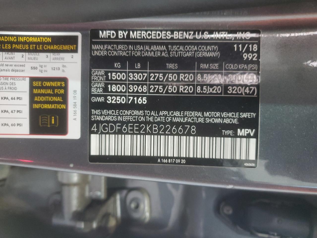 2019 Mercedes-Benz Gls 450 4Matic VIN: 4JGDF6EE2KB226678 Lot: 92597185