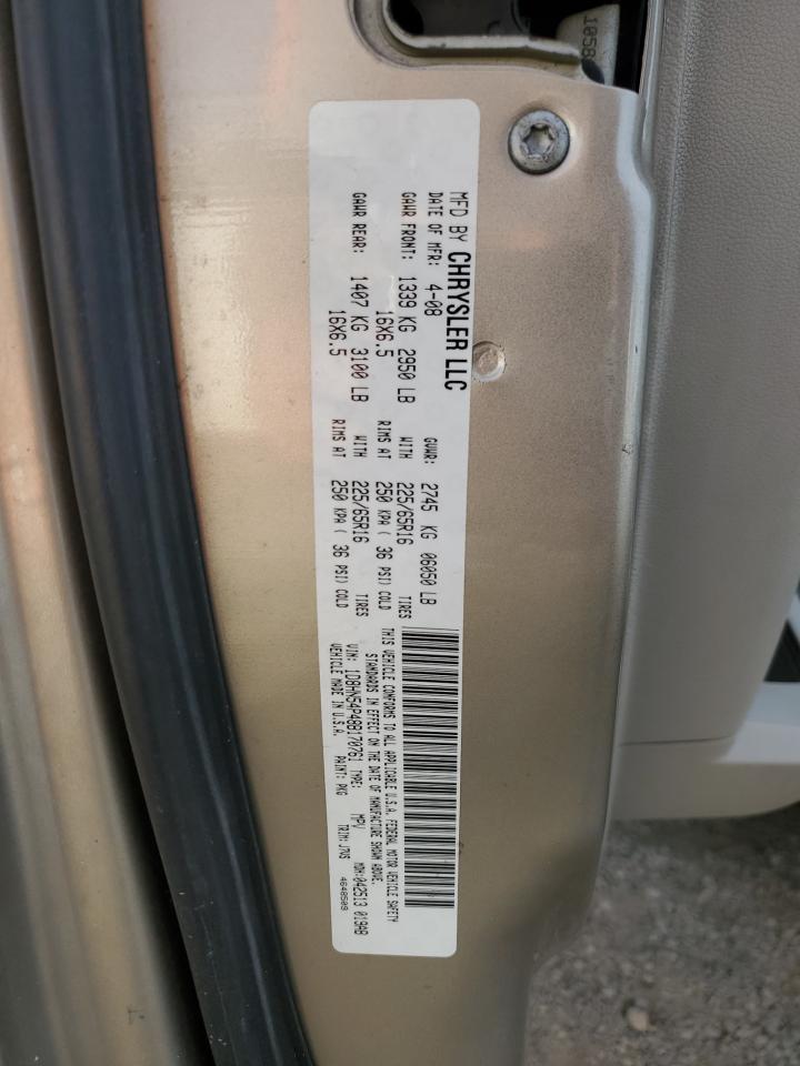 2008 Dodge Grand Caravan Sxt VIN: 1D8HN54P48B170761 Lot: 92248085