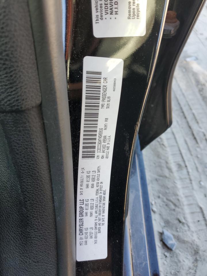 2015 Chrysler 200 S VIN: 1C3CCCBGXFN505916 Lot: 92730645