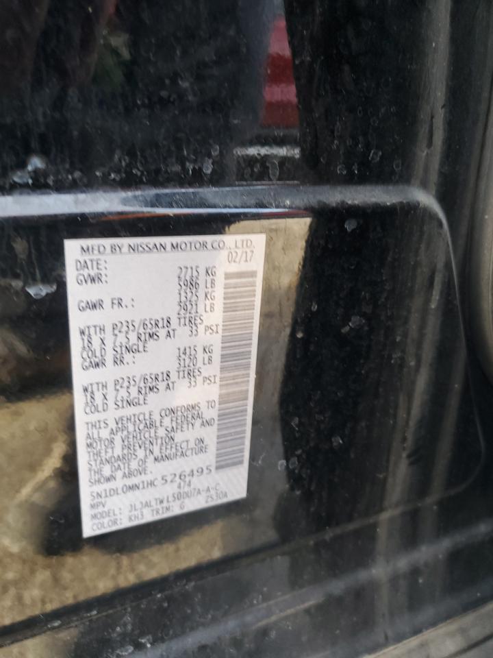 2017 Infiniti Qx60 VIN: 5N1DL0MN1HC526495 Lot: 89676905