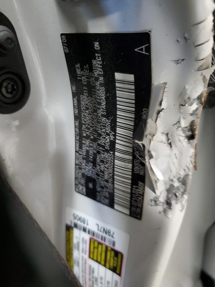 2008 Toyota Sequoia Platinum VIN: 5TDBY67A38S022554 Lot: 91612915