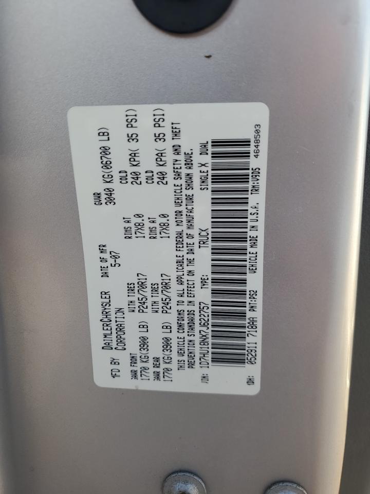 2007 Dodge Ram 1500 St VIN: 1D7HU18NX7J622757 Lot: 93714345