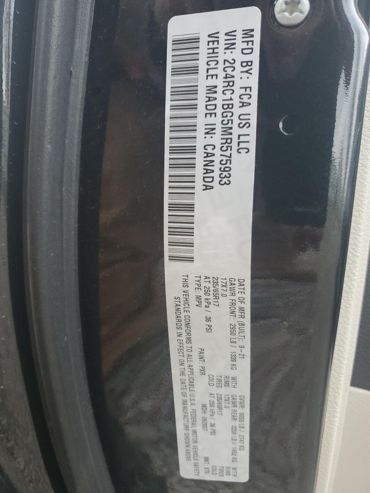 2021 Chrysler Pacifica Touring L VIN: 2C4RC1BG5MR575933 Lot: 91491315