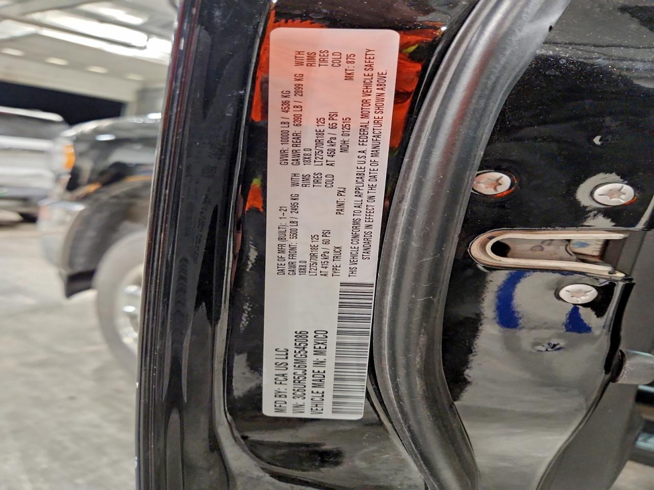 2021 Ram 2500 Tradesman VIN: 3C6UR5CJ6MG545086 Lot: 93619035