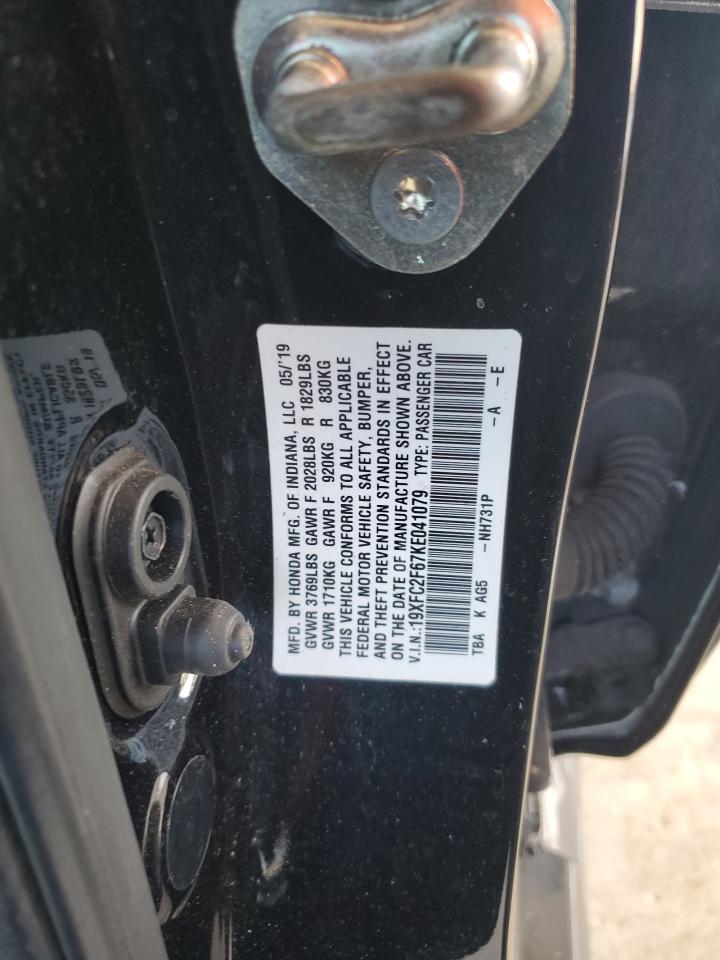 2019 Honda Civic Lx VIN: 19XFC2F67KE041079 Lot: 93462765