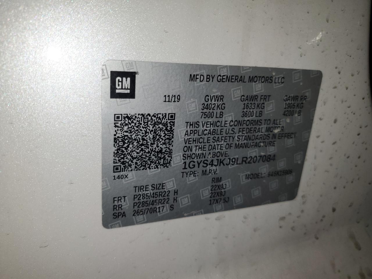 2020 Cadillac Escalade Esv Premium Luxury VIN: 1GYS4JKJ9LR207084 Lot: 92122455