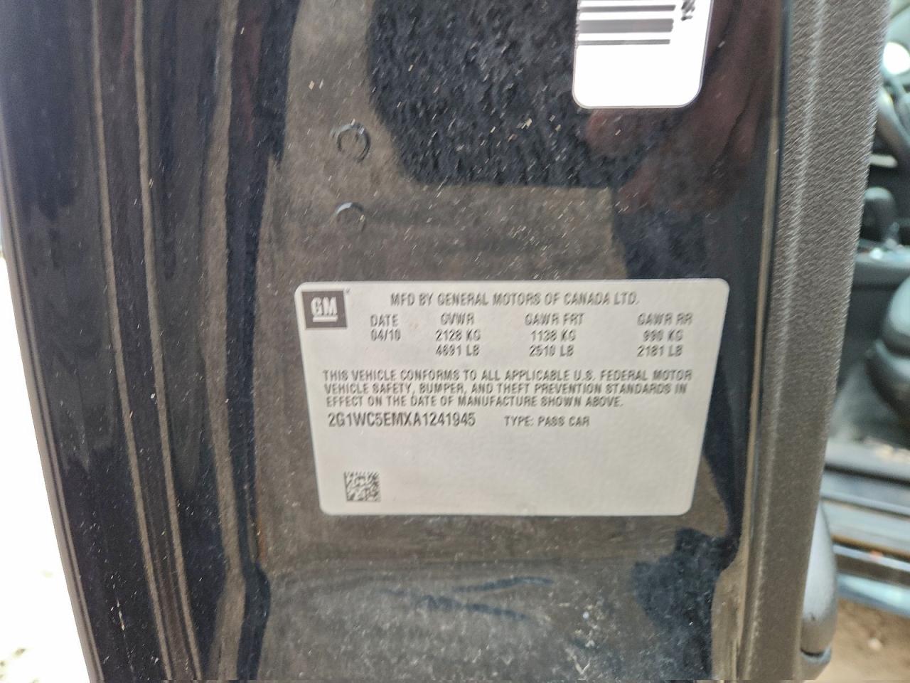 2010 Chevrolet Impala Ltz VIN: 2G1WC5EMXA1241945 Lot: 93644285