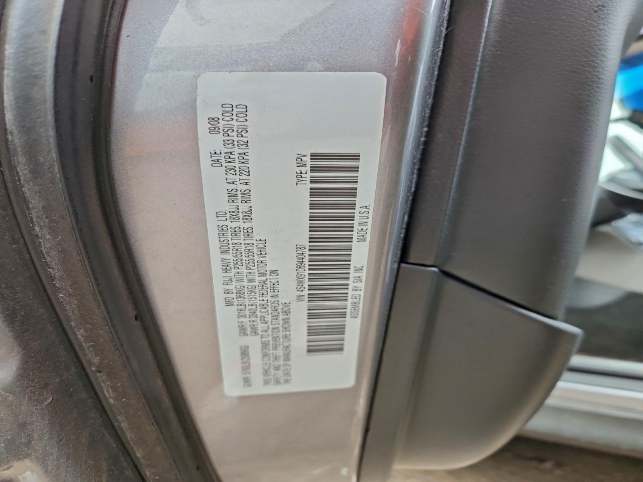 2009 Subaru Tribeca VIN: 4S4WX91D694404787 Lot: 94451365