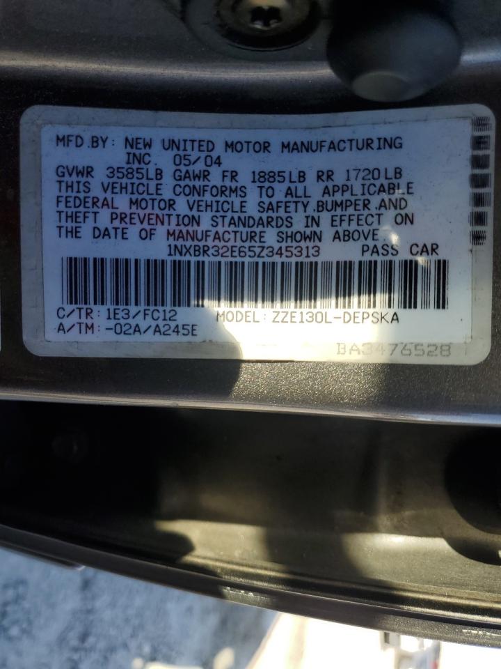 2005 Toyota Corolla Ce VIN: 1NXBR32E65Z345313 Lot: 93255715