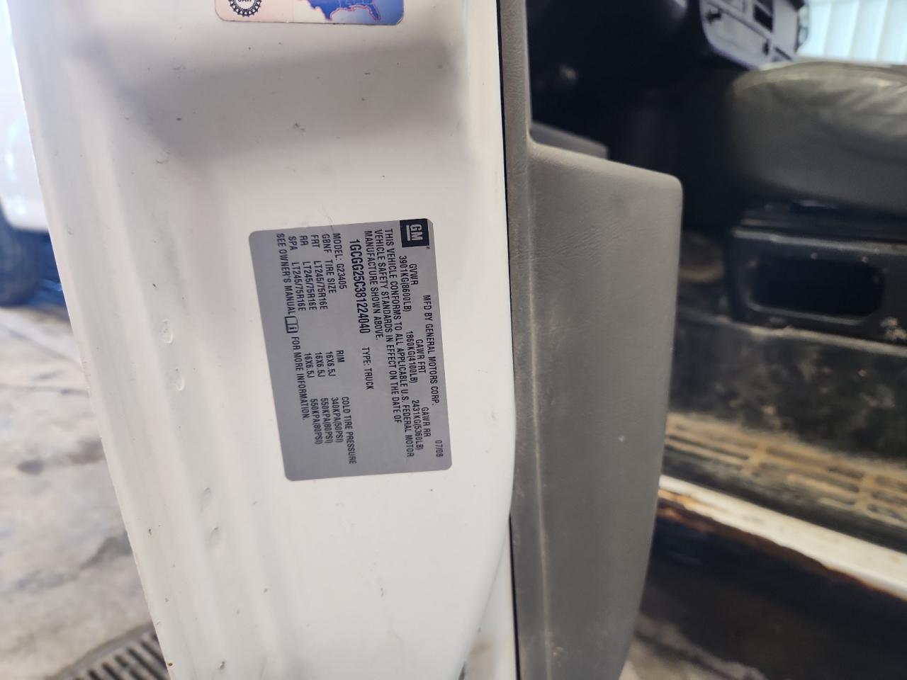 2008 Chevrolet Express G2500 Delivery Van VIN: 1GCGG25C381224040 Lot: 92089845