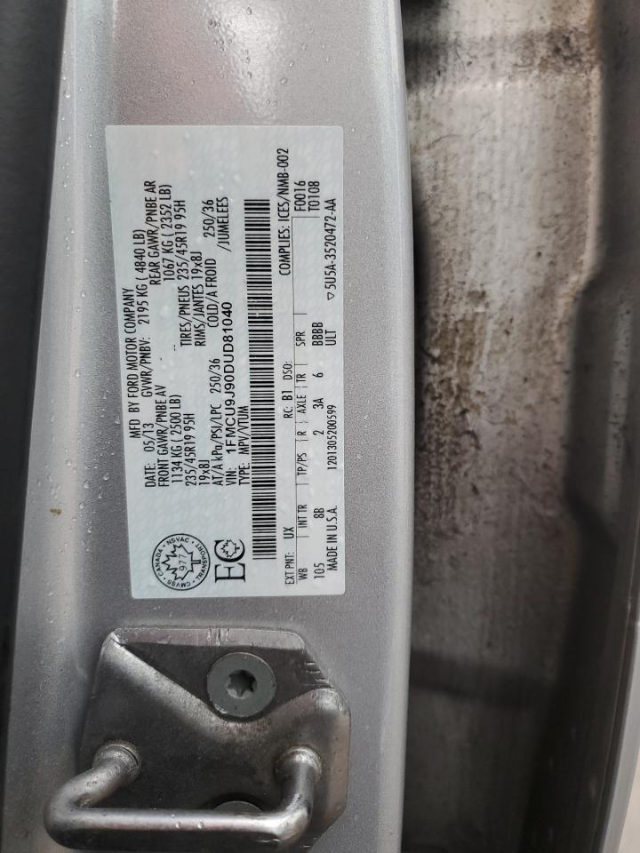 2013 Ford Escape Titanium VIN: 1FMCU9J90DUD81040 Lot: 91631775