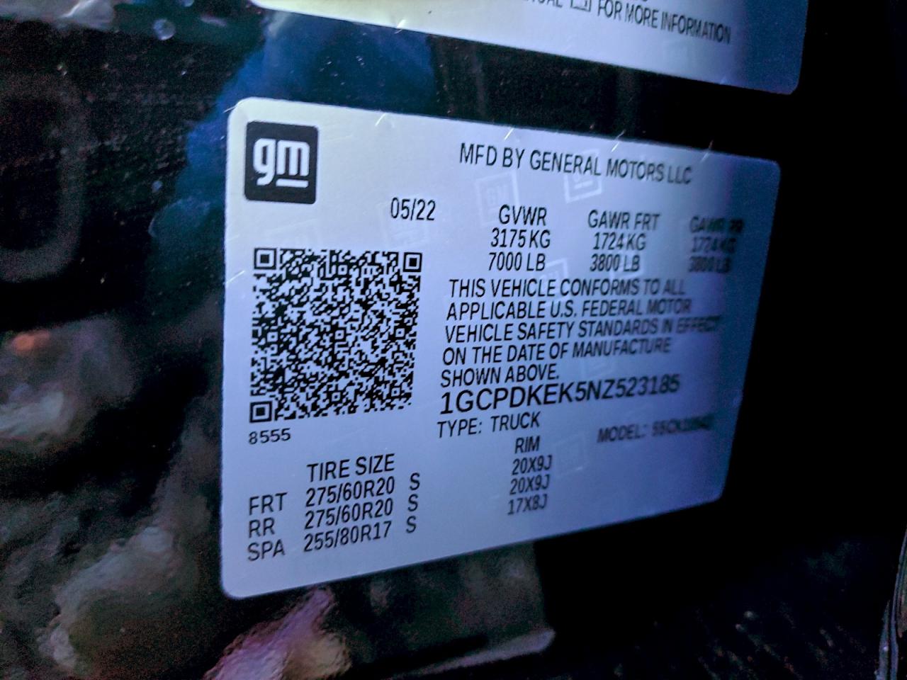 2022 Chevrolet Silverado K1500 Lt-L VIN: 1GCPDKEK5NZ523185 Lot: 94030885