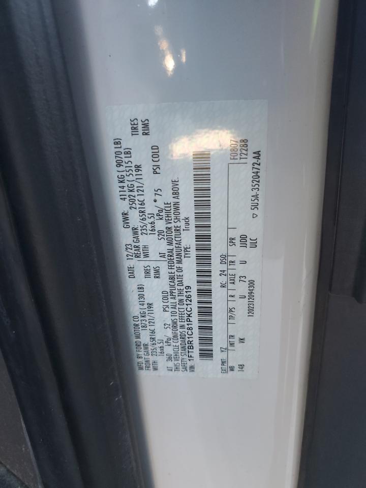 2023 Ford Transit T-250 VIN: 1FTBR1C81PKC12619 Lot: 92178225