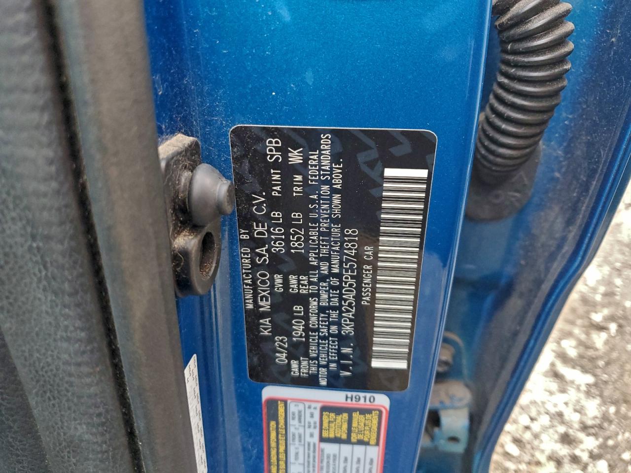 2023 Kia Rio S VIN: 3KPA25AD5PE574818 Lot: 93744995