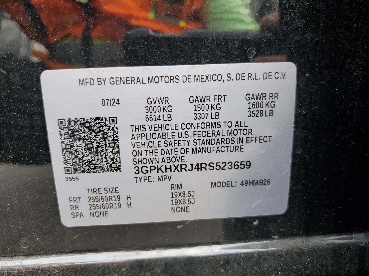 2024 Honda Prologue Tour VIN: 3GPKHXRJ4RS523659 Lot: 91484785
