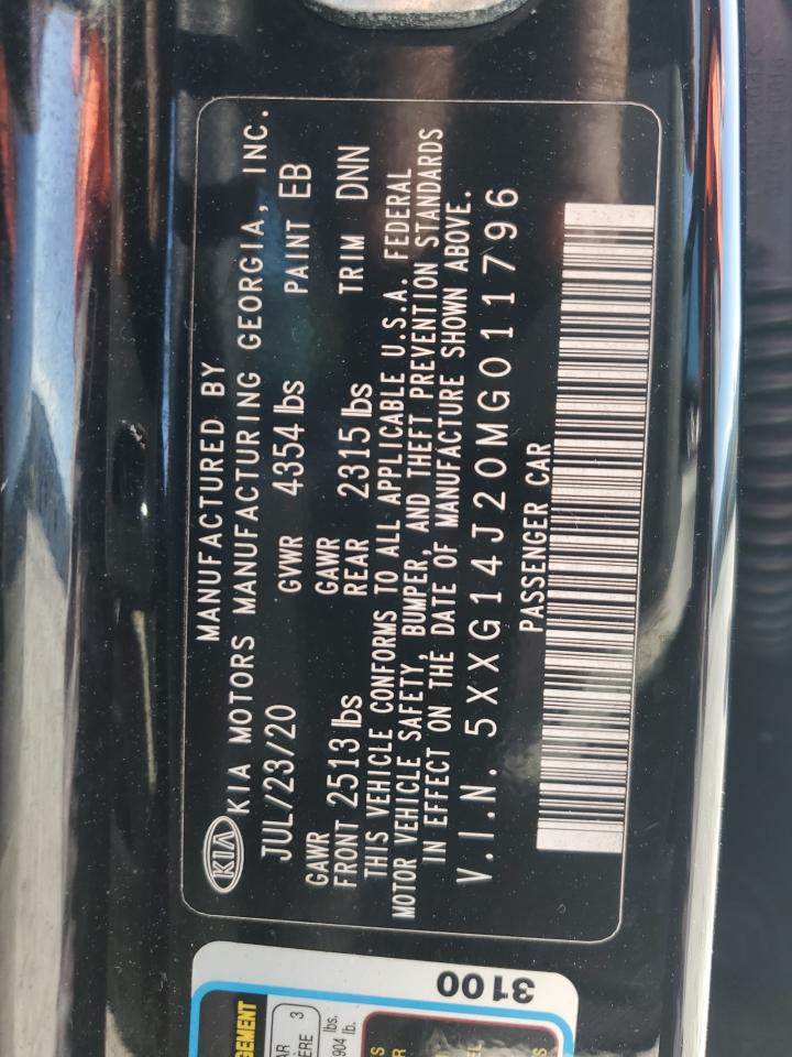 2021 Kia K5 Lxs VIN: 5XXG14J20MG011796 Lot: 92344125