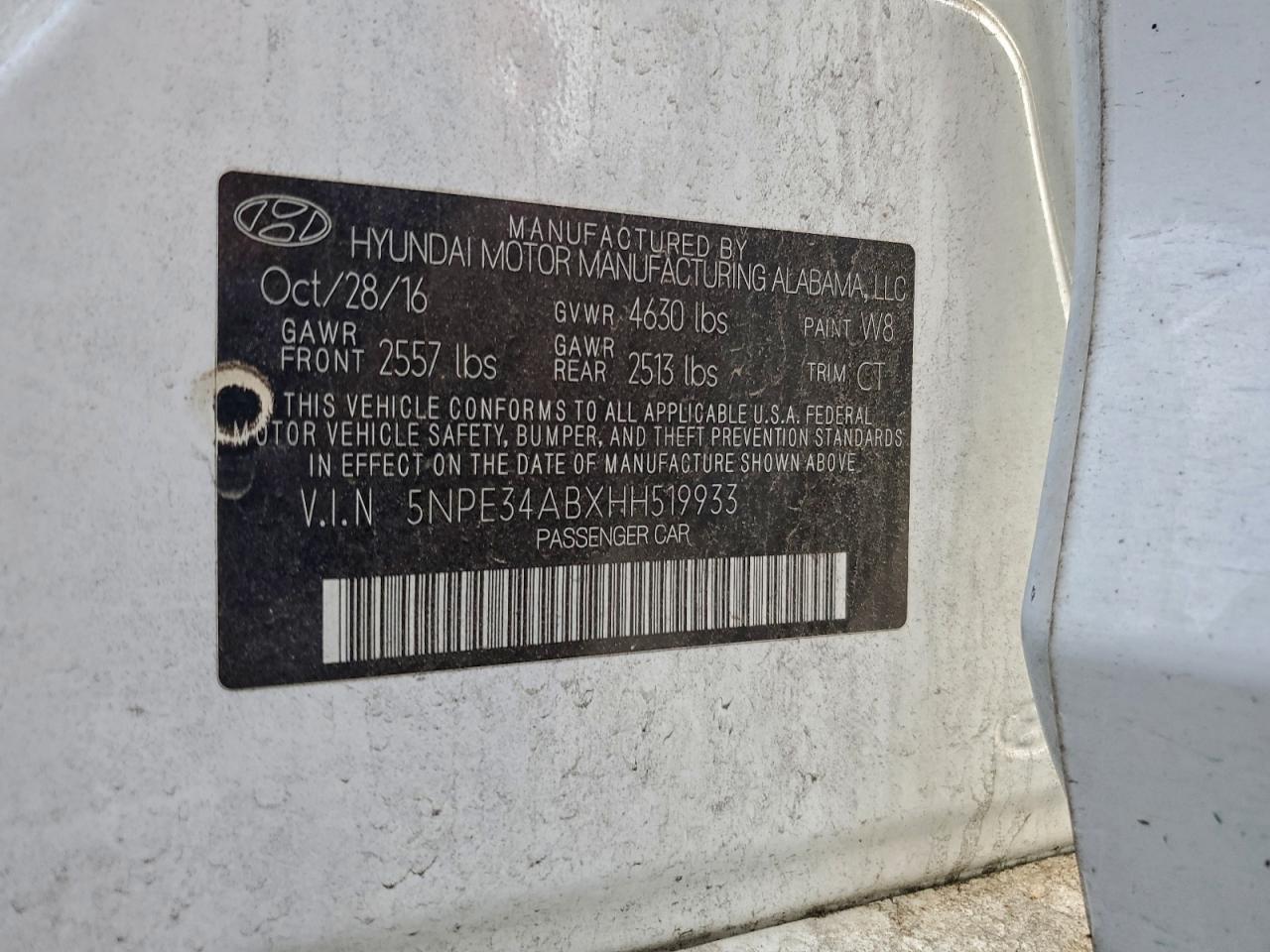 2017 Hyundai Sonata Sport VIN: 5NPE34ABXHH519933 Lot: 66275045