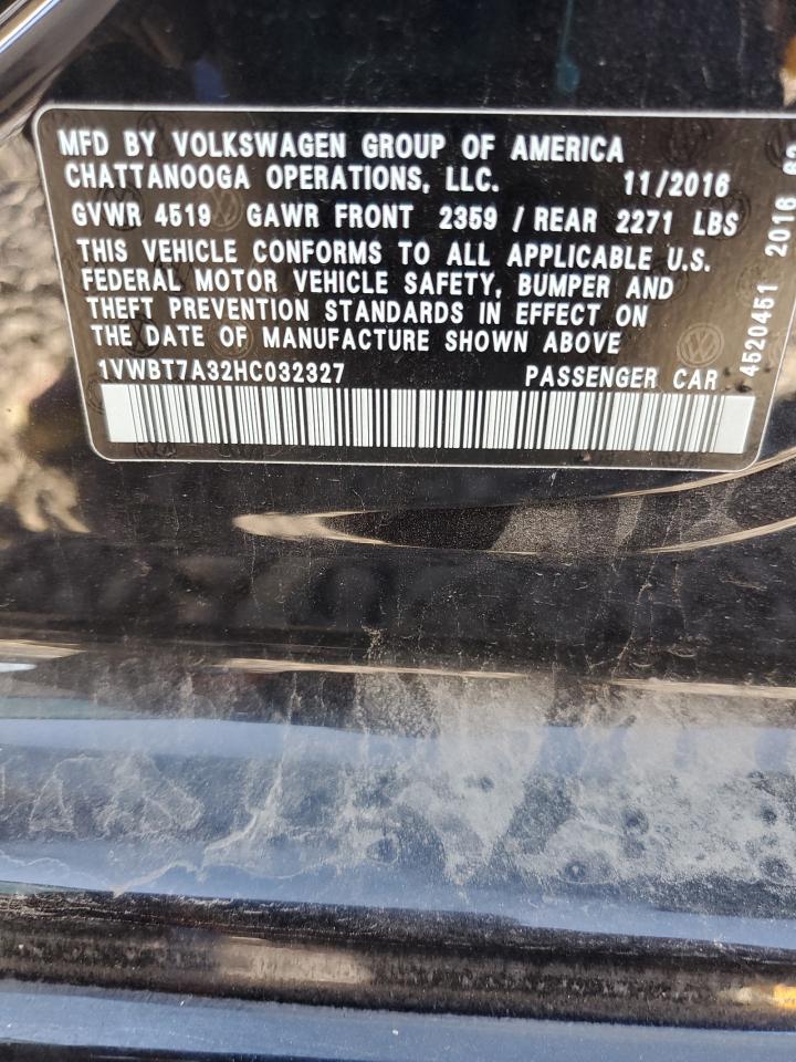 2017 Volkswagen Passat Se VIN: 1VWBT7A32HC032327 Lot: 92656335