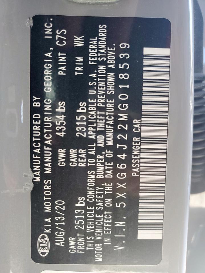 2021 Kia K5 Gt Line VIN: 5XXG64J22MG018539 Lot: 82083295