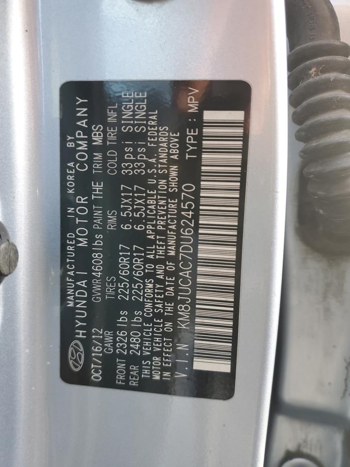 2013 Hyundai Tucson Gls VIN: KM8JUCAC7DU624570 Lot: 93290655