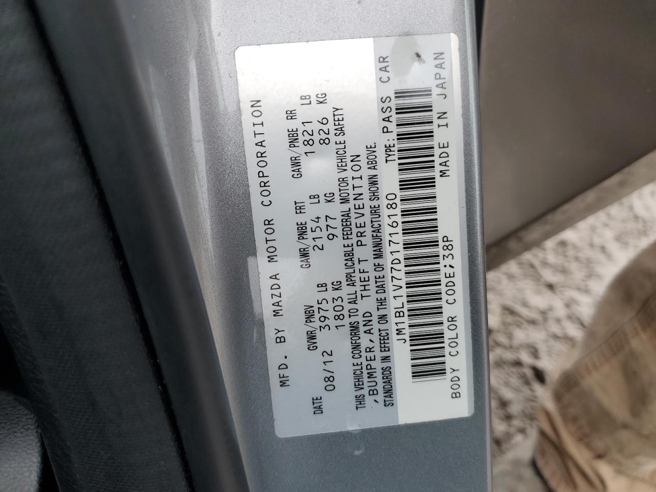 2013 Mazda 3 I VIN: JM1BL1V77D1716180 Lot: 91166535